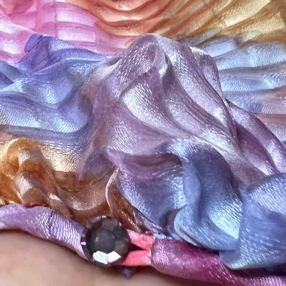 Vintage Silk Chiffon Gentillesse Diane Dickinson 70s-80s Union-Made Dress - Picture 13 of 14